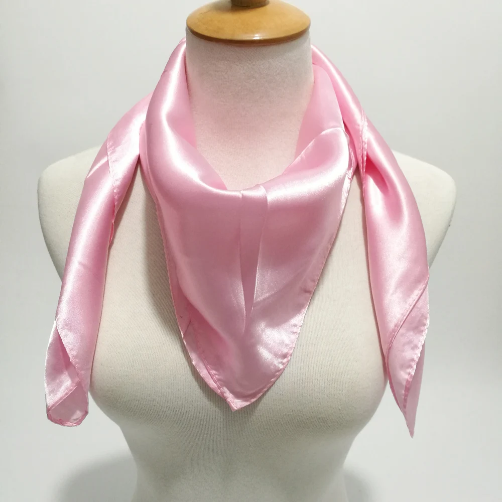 90 см квадратный шарф женский весенний Шелковый сенсорный платок женский белый черный цвет хиджаб шарф мода
