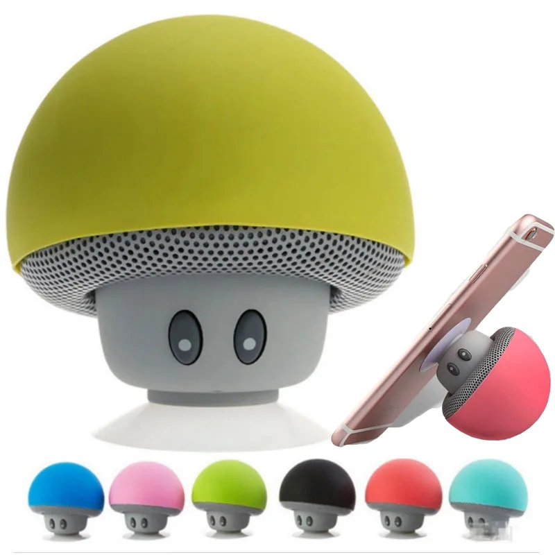 Mic Portable Waterproof Shower Speaker Mp3 Bluetooth answering call Phone Holder Mini Mushroom Stand for Xiaomi iPhone Samsung