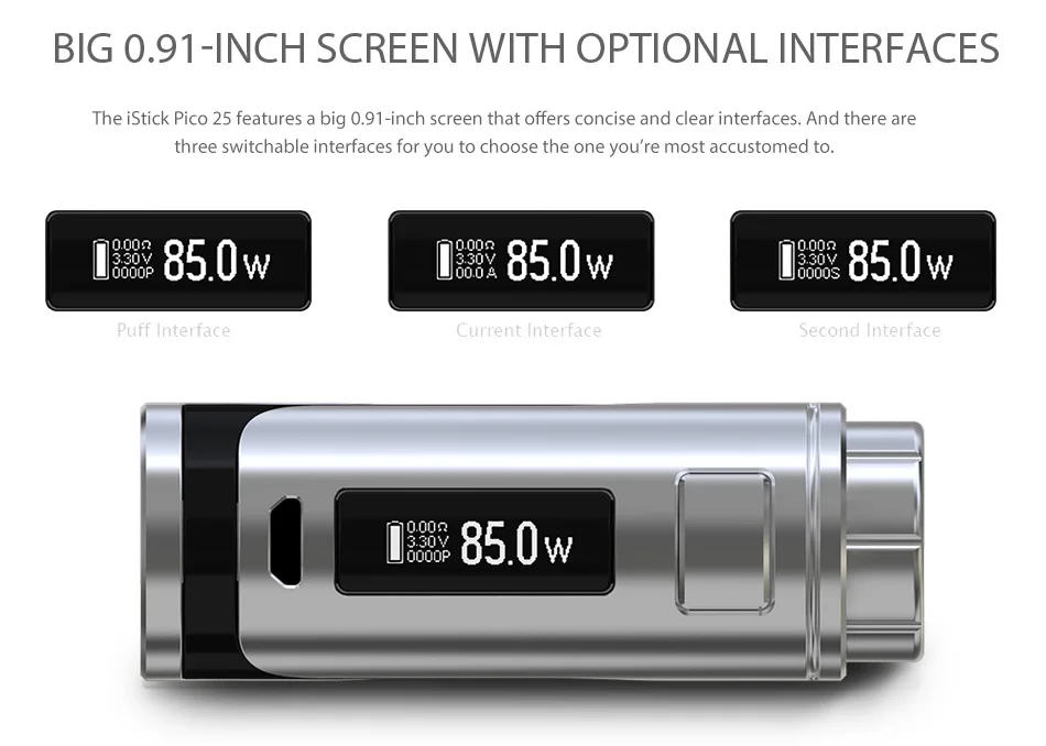 85W Eleaf iStick Pico 25 TC MOD WO Battery 4