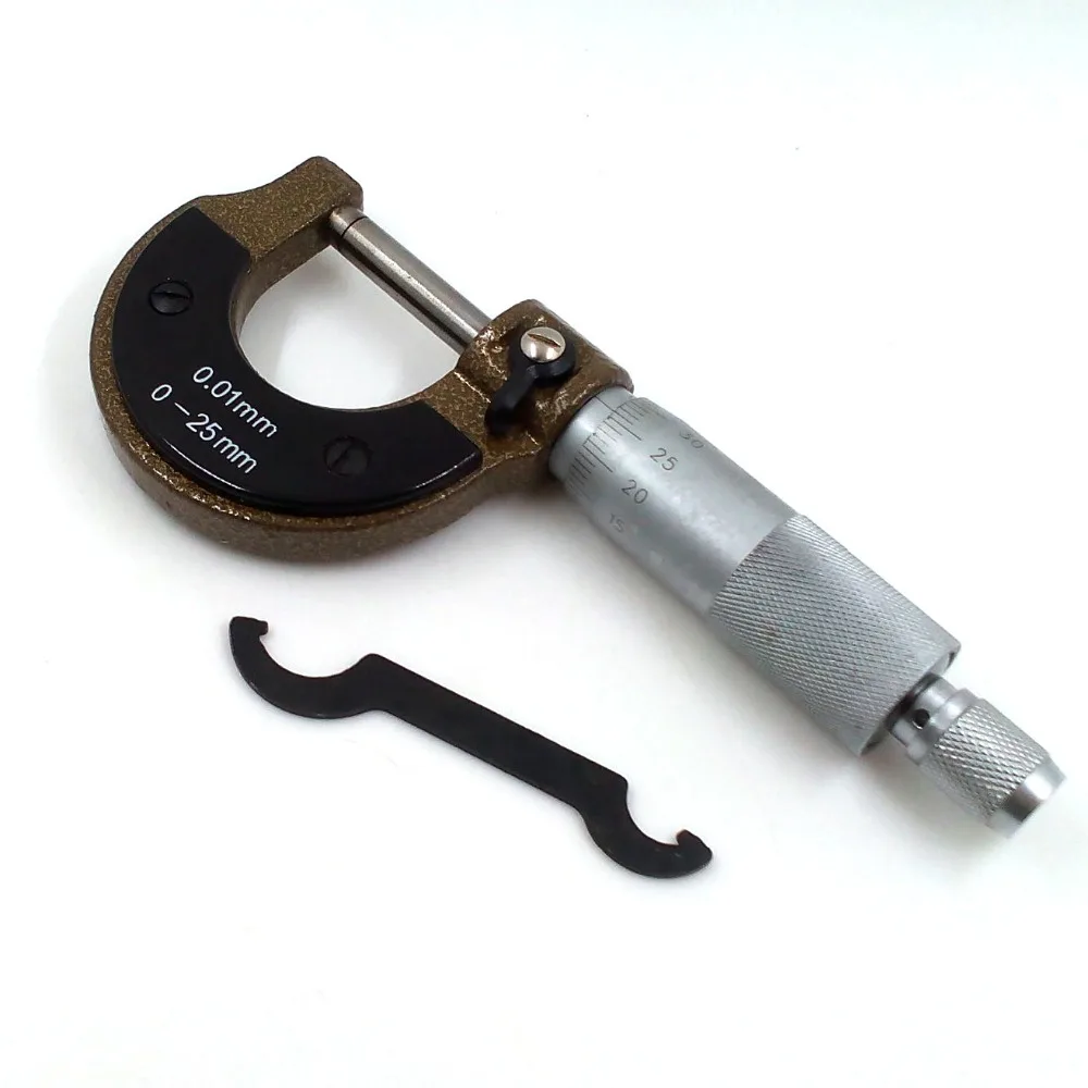Precision Depth Micrometer 0-25mm 0.01mm Graduation Flat Face Gauge Ruler 