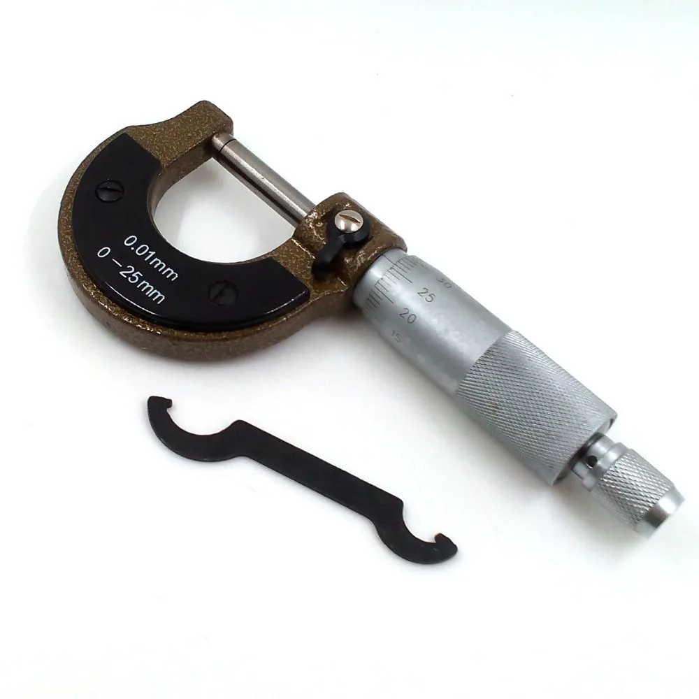 Hongsheng External Measuring Micrometer 0-25MM/0.01MM High Precision Vernier Caliper Measuring Tool Hongsheng External Measuring Micrometer 0-25MM/0.01MM High Precision Vernier Caliper Measuring Tool