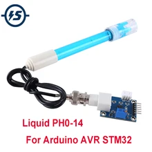 PH сенсор для Arduino жидкостного PH0-14 значение обнаружения сенсор модуль+ PH электрод зонд BNC AVR STM32 51