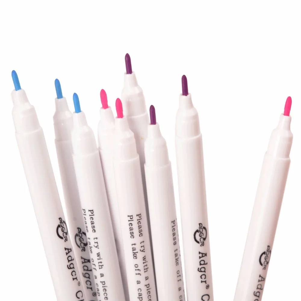 9pcs/3 Colors Vanishing Ink Erasable Pen Water Soluble Fabric Dual function Marker Pen for Tailor's Chalk Gel pens Sewing Tools 9pcs/3 Colors Vanishing Ink Erasable Pen Water Soluble Fabric Dual function Marker Pen for Tailor's Chalk Gel pens Sewing Tools