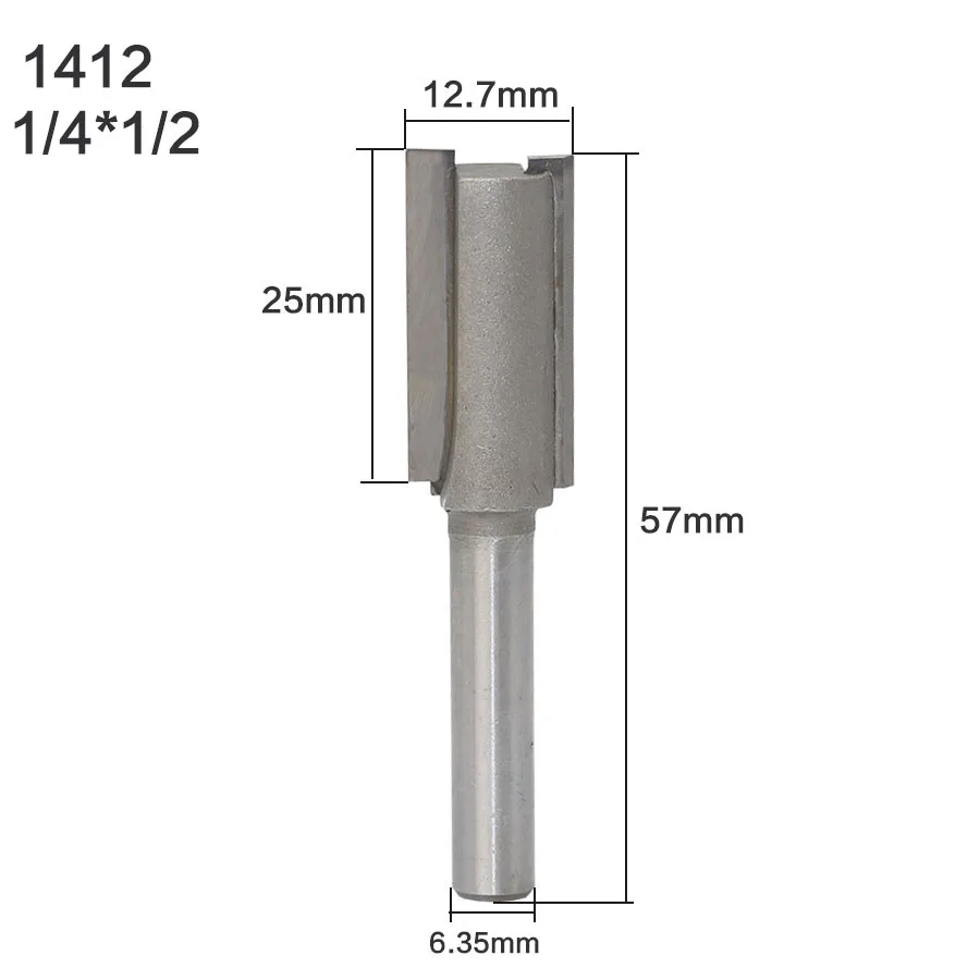 1 шт. 1/4 хвостовик 1/2 хвостовик высокое качество прямой/концевых фрез Dado Диаметр Режущий инструмент для дерева - Длина режущей кромки: 1412