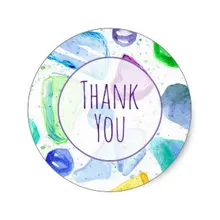 3.8 см Sea Стекло акварель на заказ спасибо Классический круглый Стикеры