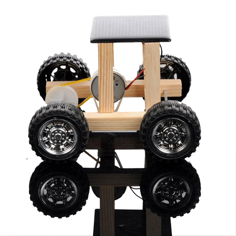 DIY Солнечная четырехколесная деревянная модель автомобиля Обучение Наука образовательный эксперимент ручные игрушки для детей игрушки на солнечной энергии