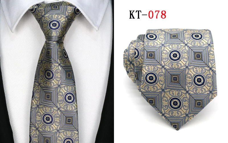 Высокое качество Классический галстук 8 см Для мужчин с полосатым свитером клетка, жаккард Тканые Аксессуары для галстуков товар для шеи