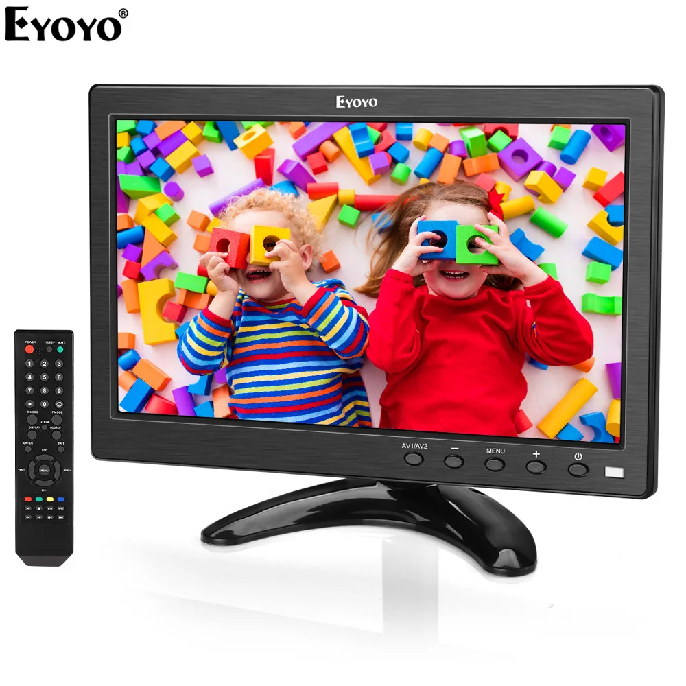 Eyoyo EM10V 10 дюймов маленький экран телевизора 1024x600 ЖК-экран ТВ/HDMI/VGA/AV/USB вход для DVD PC CC tv камера безопасности Raspberry Pi