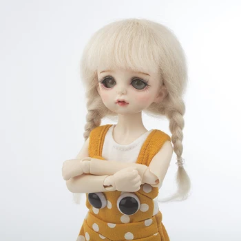 

2019 New Arrival 6-7 inch 1/6 Bjd SD Doll Wig Fashion Style Mohair Wire Double plait Doll Wig Hair For Dolls Accessories