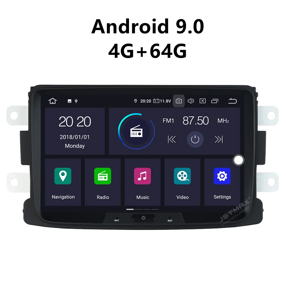 Автомобильный радиоприемник JSTMAX IPS 8 дюймов Android 9 0 GPS plsyer для Renault Duster Dacia Sandero Captur