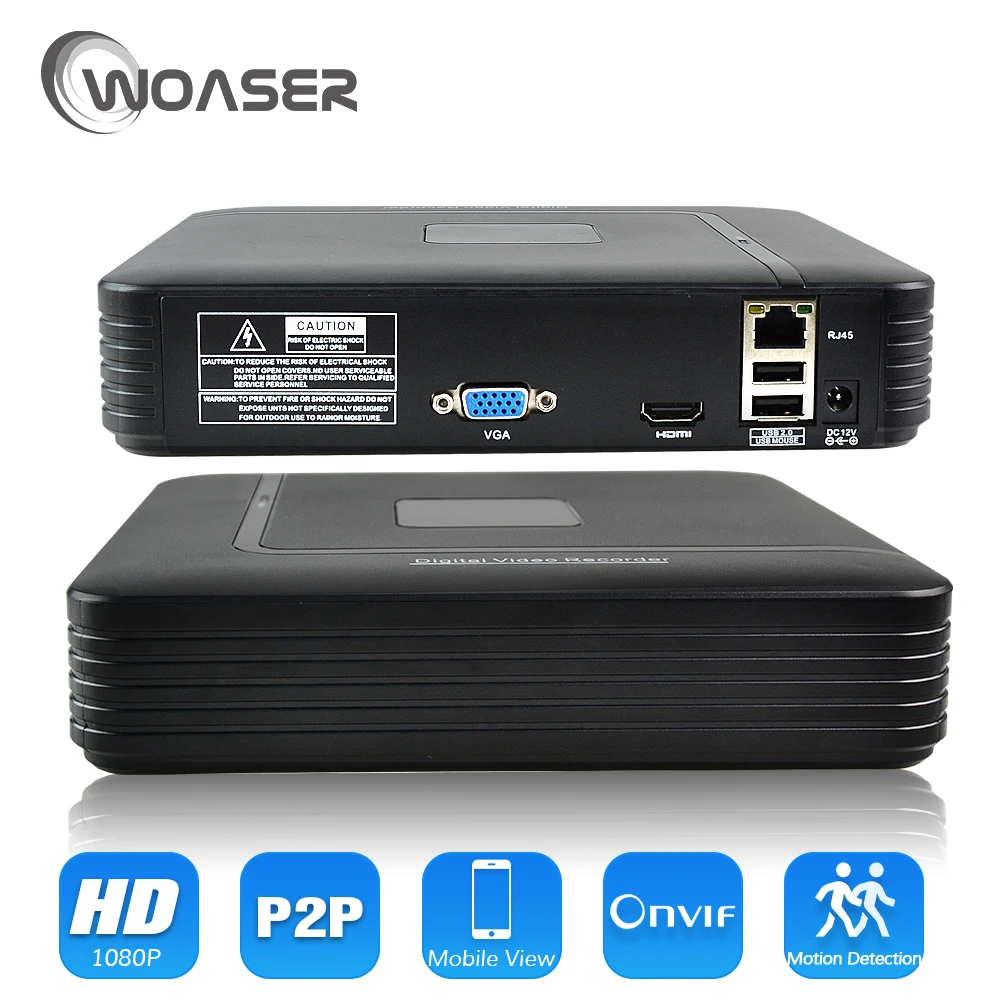 

WOASER 8CH Mini Full HD ONVIF Video Record NVR Standalone Hi3515C 1920*1080P For IP 2.0MP 1.0MP Camera Security System XMEye APP