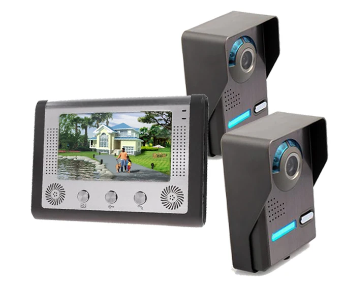SmartYIBA видеодомофон 7 дюймов проводной видео дверной звонок Домофон Система RFID доступ дверной Звонок камера 2 камеры 1 монитор - Цвет: 801FA13