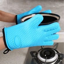 1 Pc Heat Resistant Kitchen Glove Thicken Barbecue Grilling Glove Silicon BBQ Grill Oven Mitt Pot Holder Cooking Tool brand new 2015 ej673812 oven mitt glove
