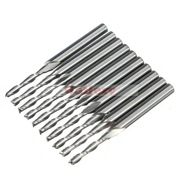 

10pcs 2 Flute Carbide End Mill Router Engraving Bit Tool 1/8" 12mm CEL