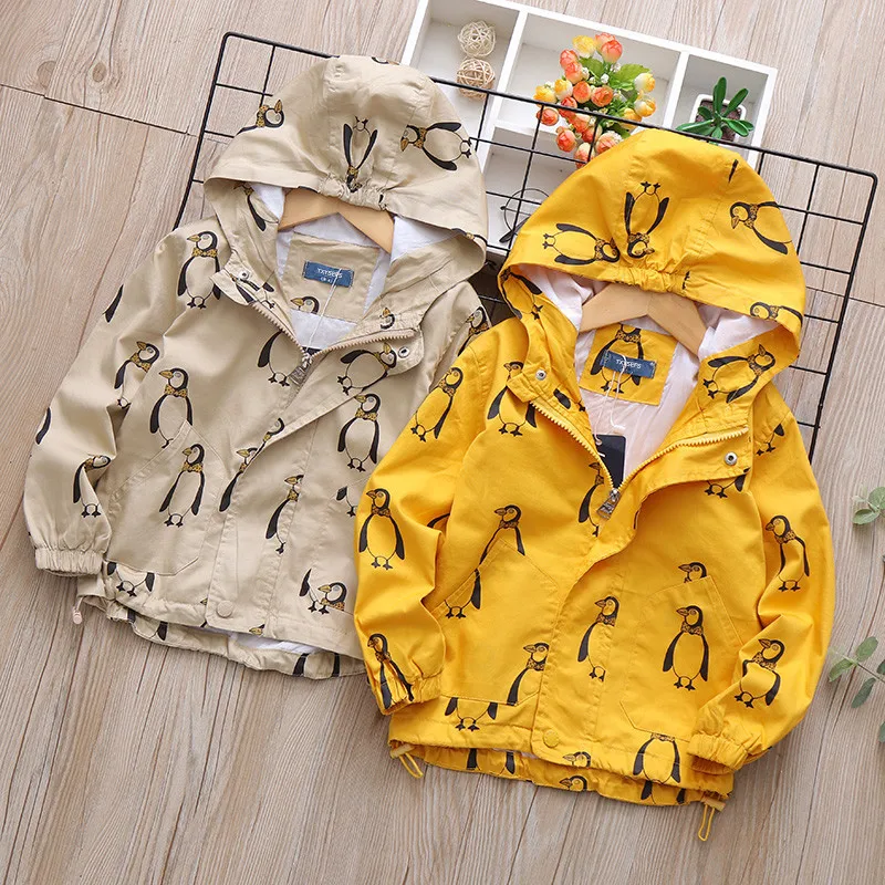 

2-7 Years Cute Penguin Spring Children Coat Autumn Kids Jacket Boys Outerwear Coats Active Boy Windbreaker Baby Clothes Clothing