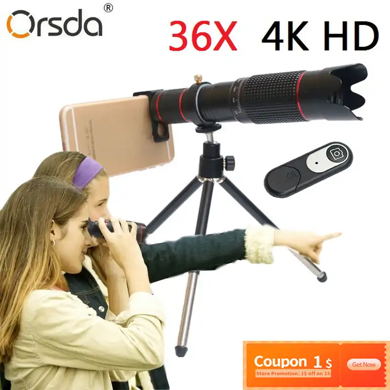 Orsda 4K HD 16 35X Telescope Camera Zoom Lens for Smartphone Lente