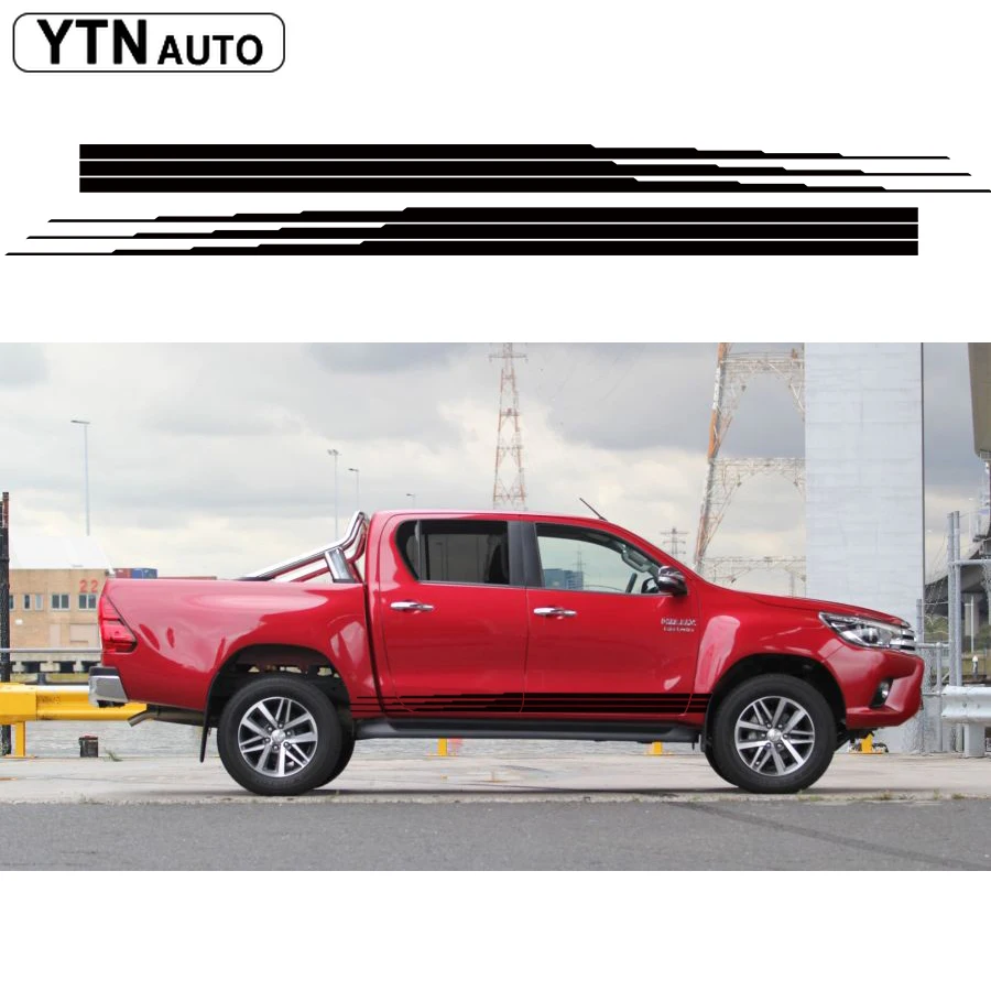 Car Stickers 2 Pc Hilux Side Door Stripe Graphic Vinyl Car
