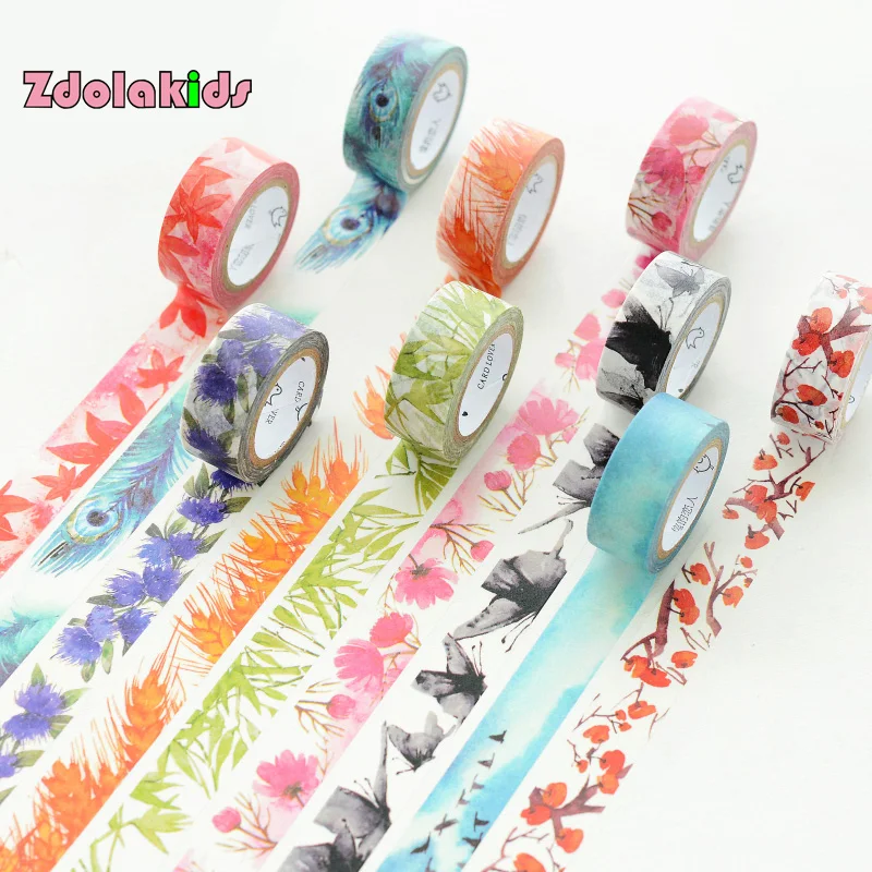

New Beautiful 15mmx7m Season Color Masking Tape Washi Tape DIY Decoration Scrapbooking Planner Adhesive Tape Kawaii Stationery