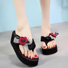 New Handmade Flower Slippers Female Summer Fashion Outdoor Sandals Non-slip Beach Shoes Flip-flops Women the new fashion woman handmade h slippers summer flip flops students beach shoes non slip soft soled indoor sandals