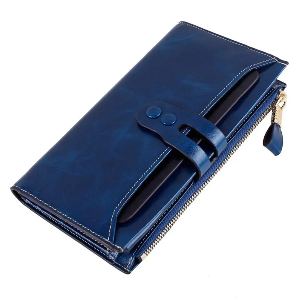 

PinShang Fashion Women's Wallet Genuine Leather High Quality Long Design Buckle Handbag Colorful Exquisite Elegant Purse ZK50