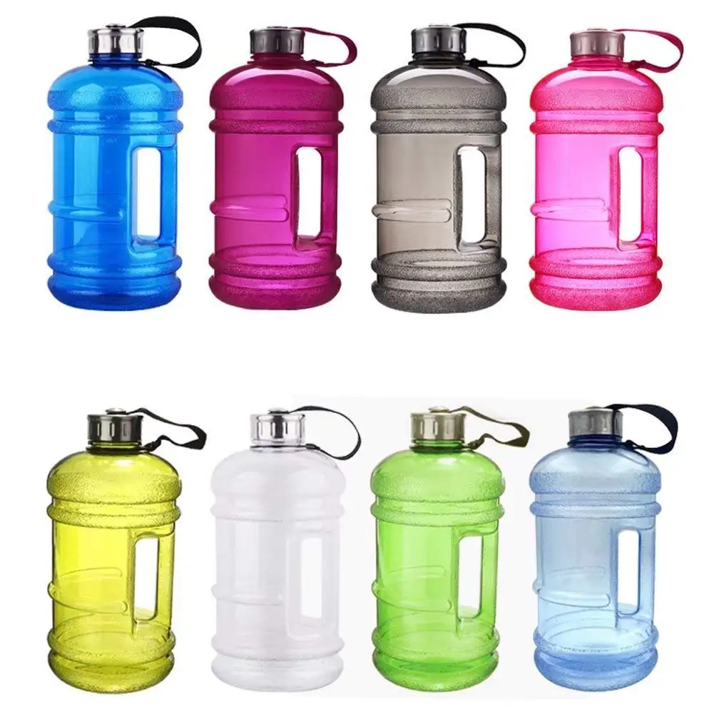 

2.2L Plastic Sports Water Bottle Kettle Big Capacity Large Leakproof Container w Carrying Loop Outdoor Workout Hiking & Office