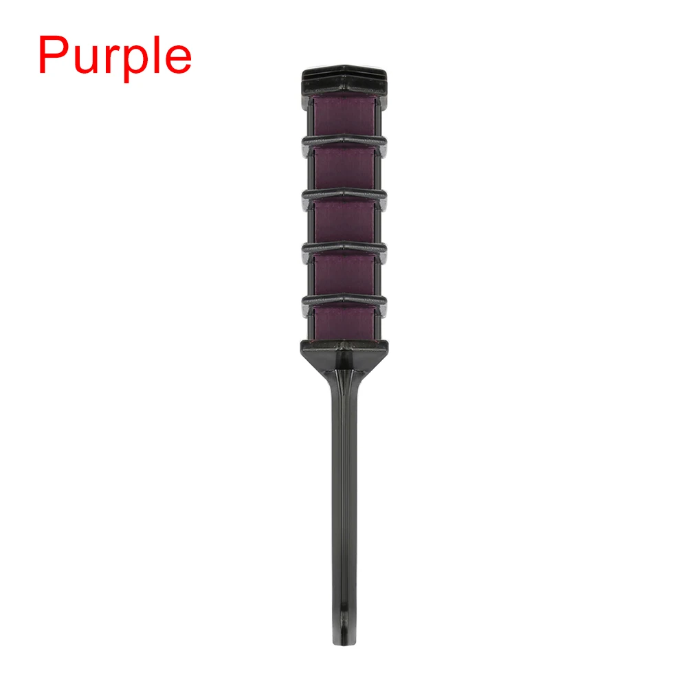Временные наборы для окрашивания волос, расческа, мелки, инструмент для окрашивания волос, профессиональный 6 цветов, Мини одноразовый персональный салон - Цвет: Purple