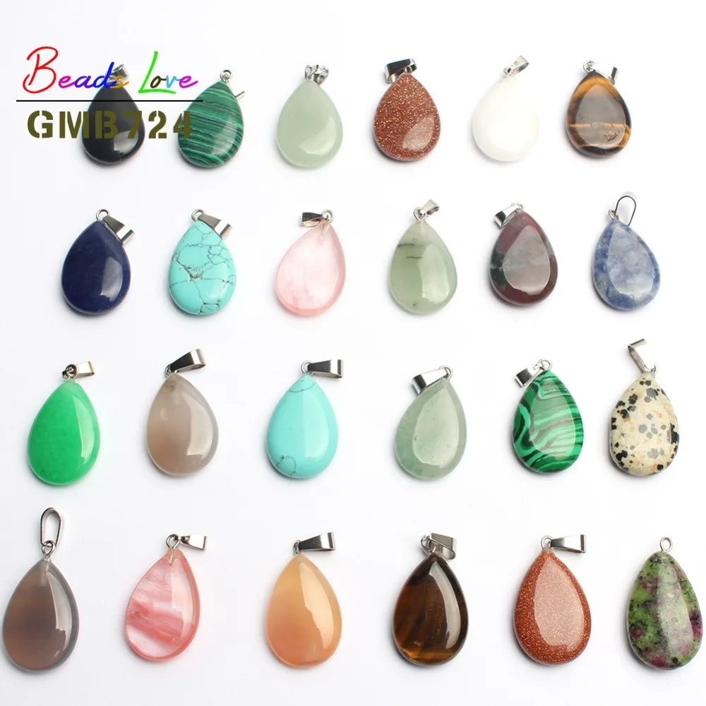 

Natural Stone Crystal Quartz Water Drop Shape Pendant Mixed For Jewelry Making Necklace Diy 24*16mm 10pcs 30pcs 50pcs-(F01141)