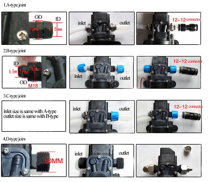 12V24V100W автоматический выключатель давления высокого давления диафрагма самовсасывающий мини Электрический водяной насос 3210YD-24-100