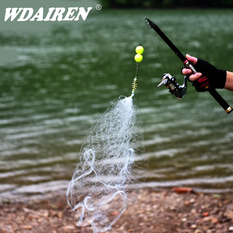 

2Pcs Copper Spring Shoal Fishing Net with Night Luminous Beads Ball Bearing Solid Ring Fishing Connector Freshwater Fishing Tool