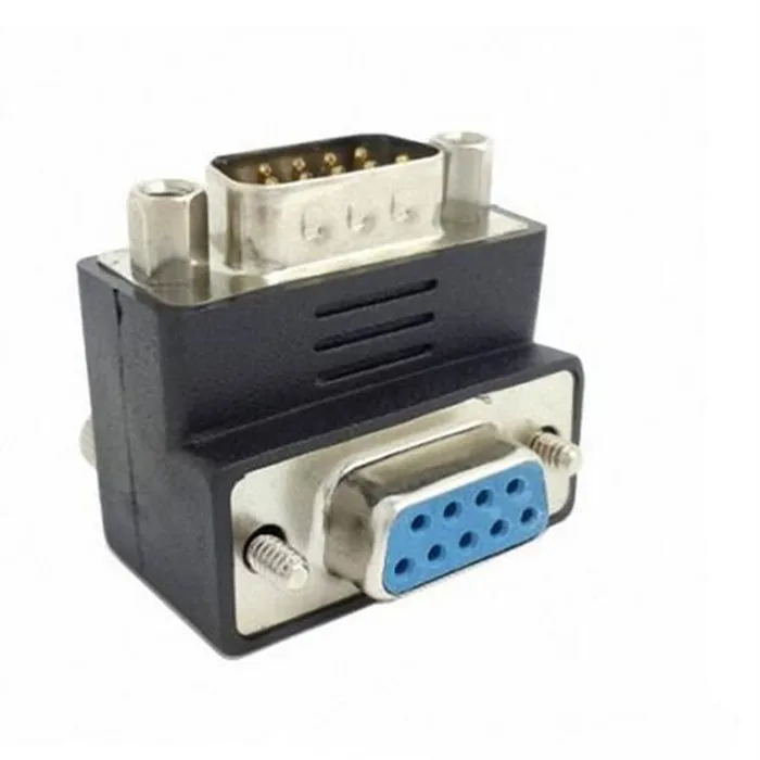 

270 Degree Down angled RS232 D-Sub 9Pin Male nut type To Female screw type extension Adapter