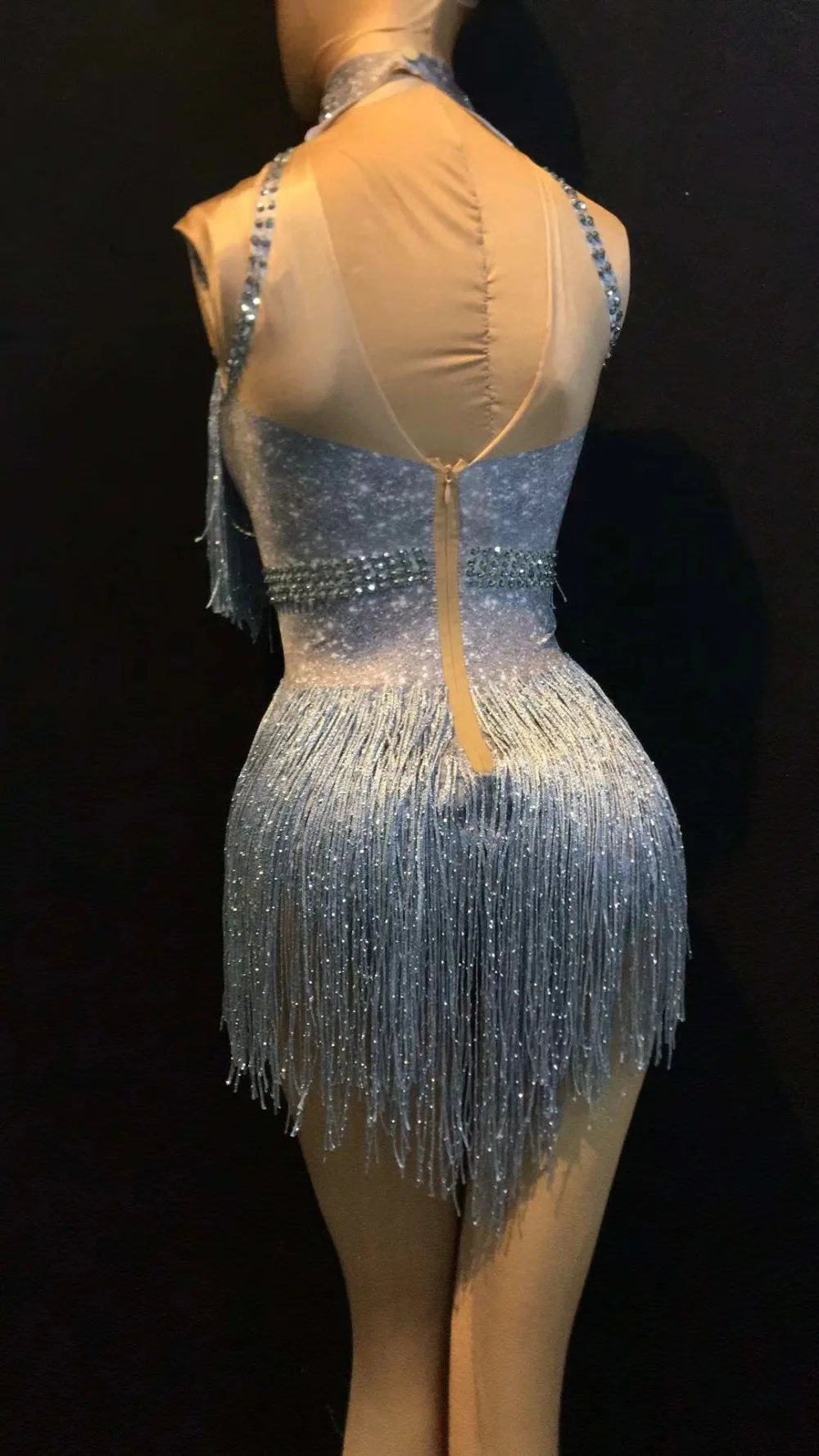 Мода 4 цвета блестящие стразы купальник с кисточками ночной клуб танец шоу сцена Одежда Боди вечерние для женщин певица наряд