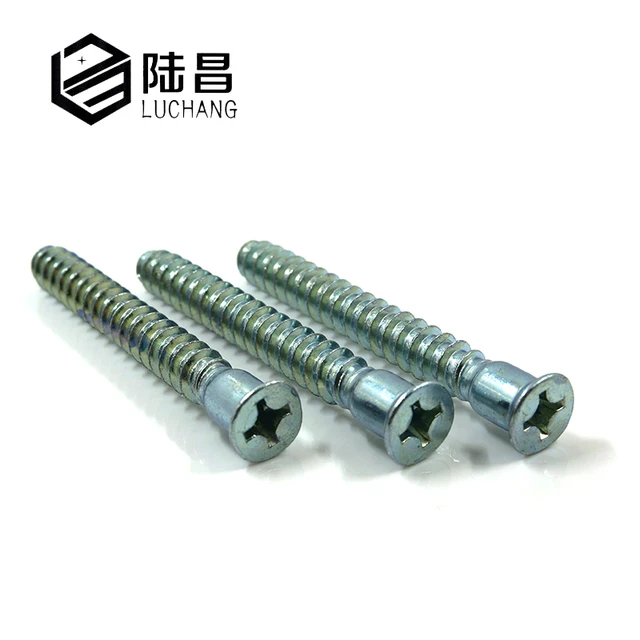 LUCHANG 50Pcs Cross Drive Countersunk Head Furniture Confirmat Screws
