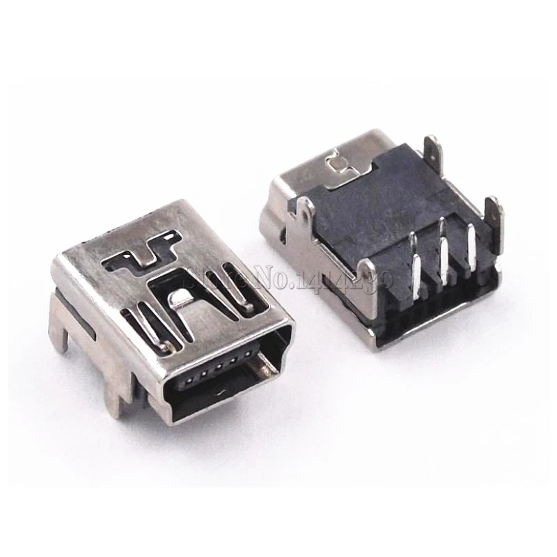 Mini USB tipo B 10 piezas, hembra 5 pines, conector DIP Jack de ángulo recto|usb wifi antenna connector|connector barusb sport - AliExpress