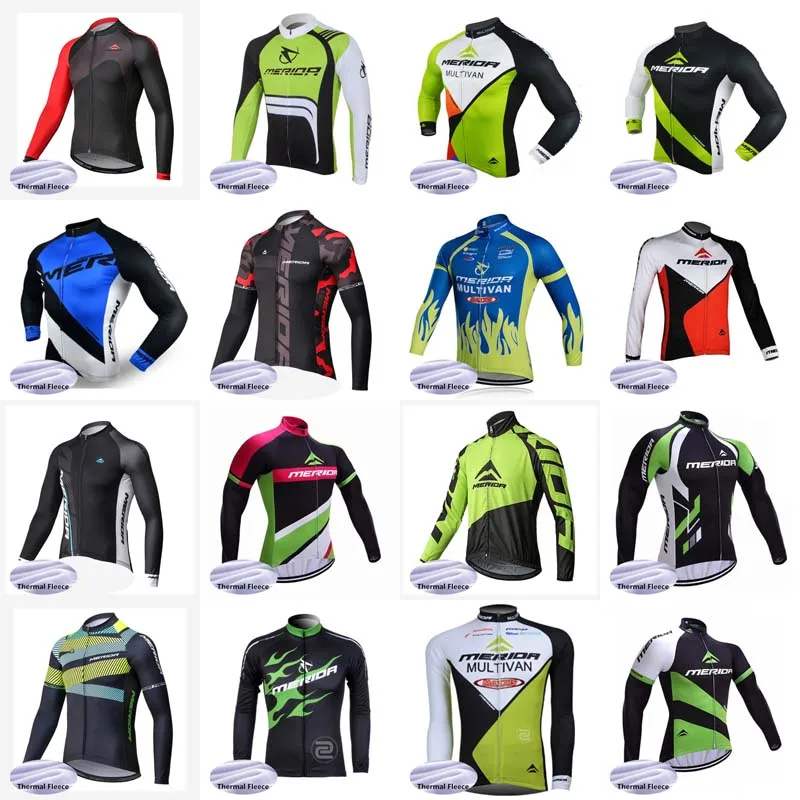 

2018 Men merida cycling clothing ropa ciclismo long sleeve bike shirts winter thermal fleece cycling jersey 2902LJP