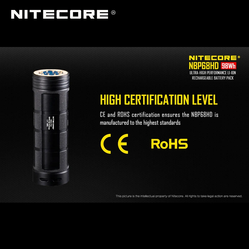 Ультравысокая производительность Nitecore NBP68HD литий-ионная аккумуляторная батарея предназначенная для фонарей Nitecore серии TM
