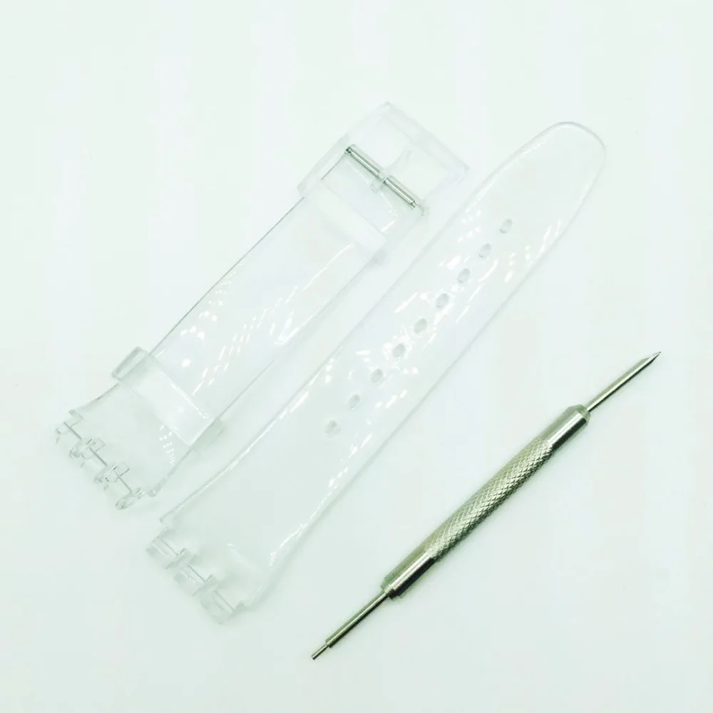 Ремешок силиконовый для мужских и женских часов прозрачный водонепроницаемый