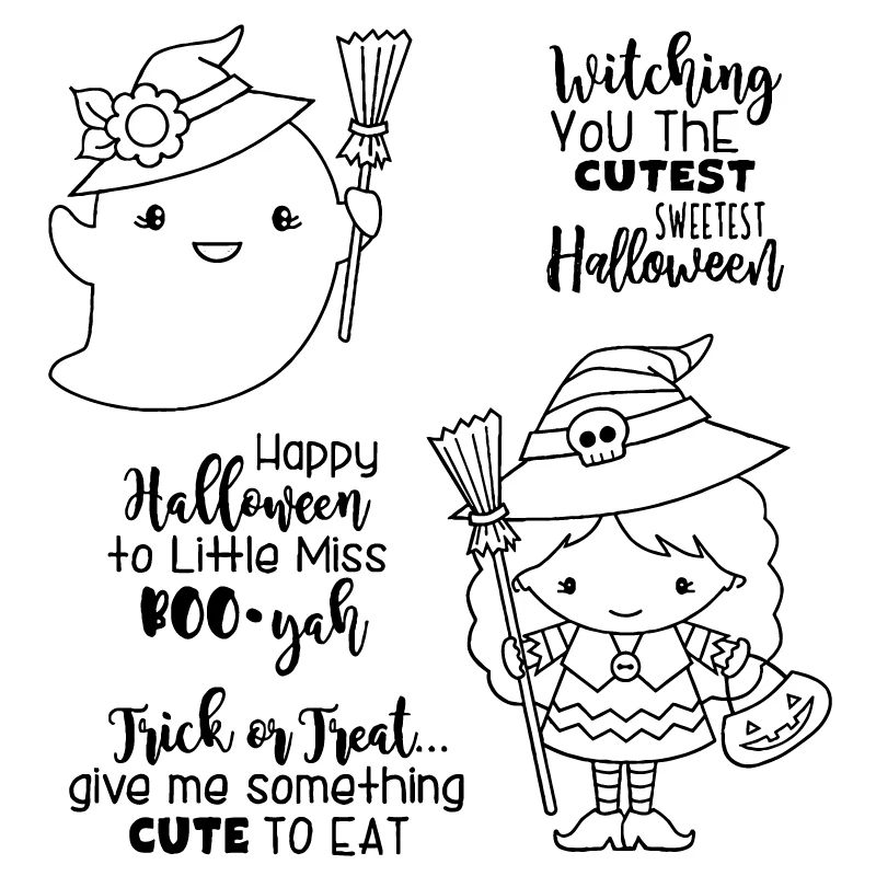 

Little Witch Silicone Clear Stamps/Seal For DIY Scrapbooking Decorative Card Making Craft Fun Decoration Supplies