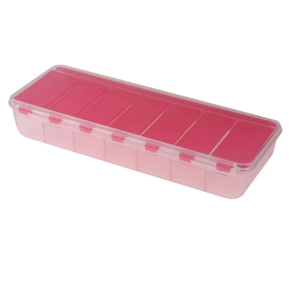 Портативный 7 отсеков дорожный ящик для таблеток для хранения лекарств Контейнер Чехол - Цвет: Red