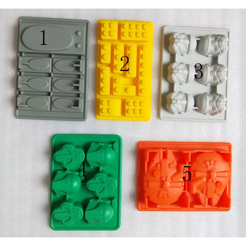 

Cake Tools Holes Lego Mini Figure Robot Star Wars Ice Cube Tray Mold Chocolate Cake Jelly Jello Silicone Mold Fondant Moulds N57