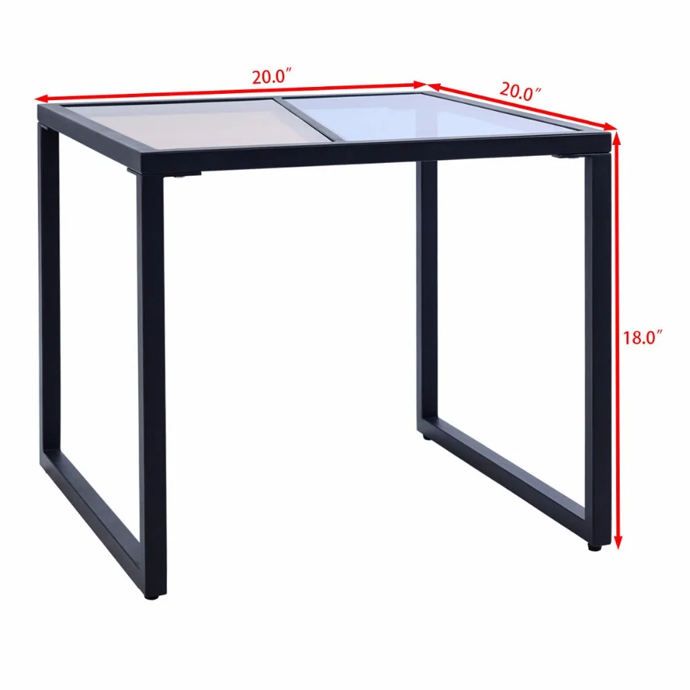 Giantex Square Side End Table Tempered Glass Top Metal Frame Coffee Tables Modern Living Room Furniture HW57283 Giantex Square Side End Table Tempered Glass Top Metal Frame Coffee Tables Modern Living Room Furniture HW57283