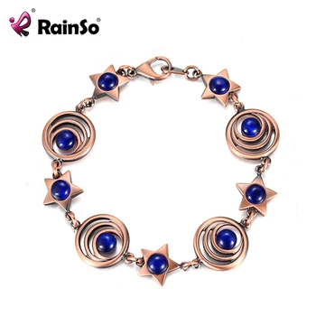 

RainSo Hot Sale Copper Magnetic Bracelets for Women Opal Wristbands Health Care blood pressure Bracelet femme Drop-ship 2019