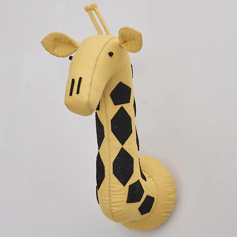 

Bedroom Decoration Stuffed Plush Toy Animal Crown Zoo Plush Wall Stuff Hang on Wall Cartoon Elephant Tiger Etc Soft Kids Toy
