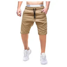 Повседневные летние мужские шорты из хлопка длиной до колена, модные мужские повседневные однотонные комбинезоны с карманами, шорты Z0504