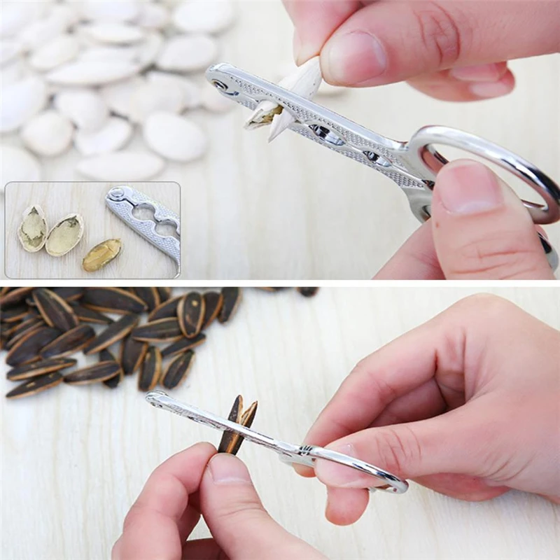 2018 New Practical New Alloy Melon Seed Pliers Sunflower Seed Nut Pliers Scissor Forceps Kitchen hot tool C0323#30              08