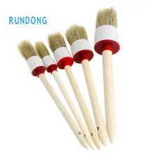 Мода 5 шт. мягкие щетки для автомобиля для очистки тире отделка сидений колеса деревянной ручкой щетка для чистки автомобиля jun6