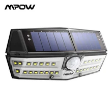 Mpow CD137 30 светодиодный светильник на солнечной батарее с датчиком движения, Солнечная лампа IPX7, водонепроницаемый уличный светильник на солнечной батарее для сада с 30000 ч сроком службы