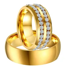 Модные свадебные кольца для мужчин и женщин CZ камни серебро золото ювелирные изделия из нержавеющей стали помолвка юбилей день Святого Валентина подарок на день