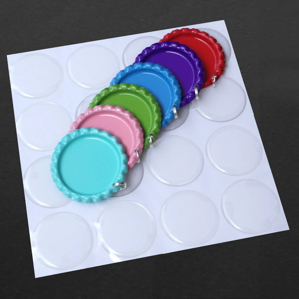 Wholesale 100 pcs Both side Colourful Flattened Bottle Caps With Holes