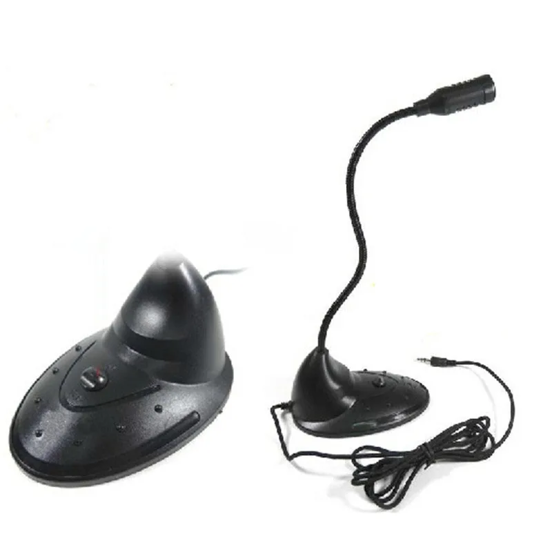 

Flexible Stand Mini Studio Speech Microphone 3.5mm Plug Gooseneck Mic Wired Microphone for Computer PC Desktop Notebook