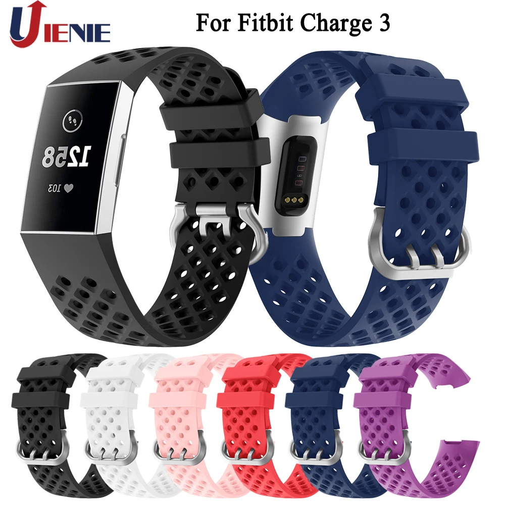 Для Fitbit Charge 3 ремешок для часов смарт спортивный силиконовый сменный наручный
